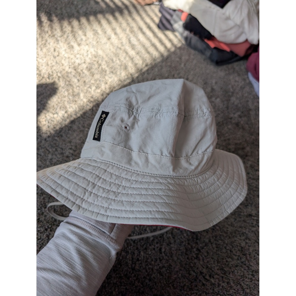 Columbia Sportswear Youth Bucket Hat Gray Red Sun Hat One Size Fits All